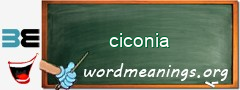 WordMeaning blackboard for ciconia